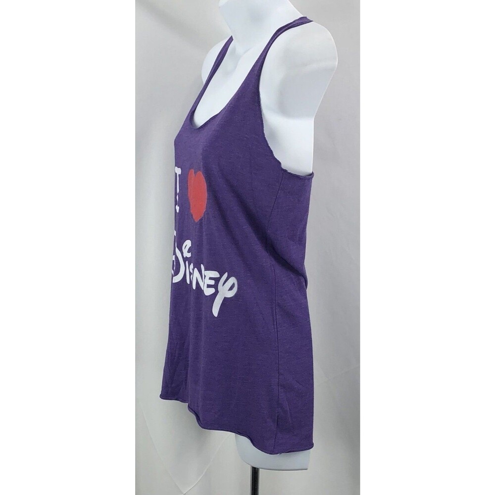 Disney Racerback Tank Top S Purple I LOVE DISNEY Graphic Tee ScoopNeck Kids Core - Picture 2 of 5